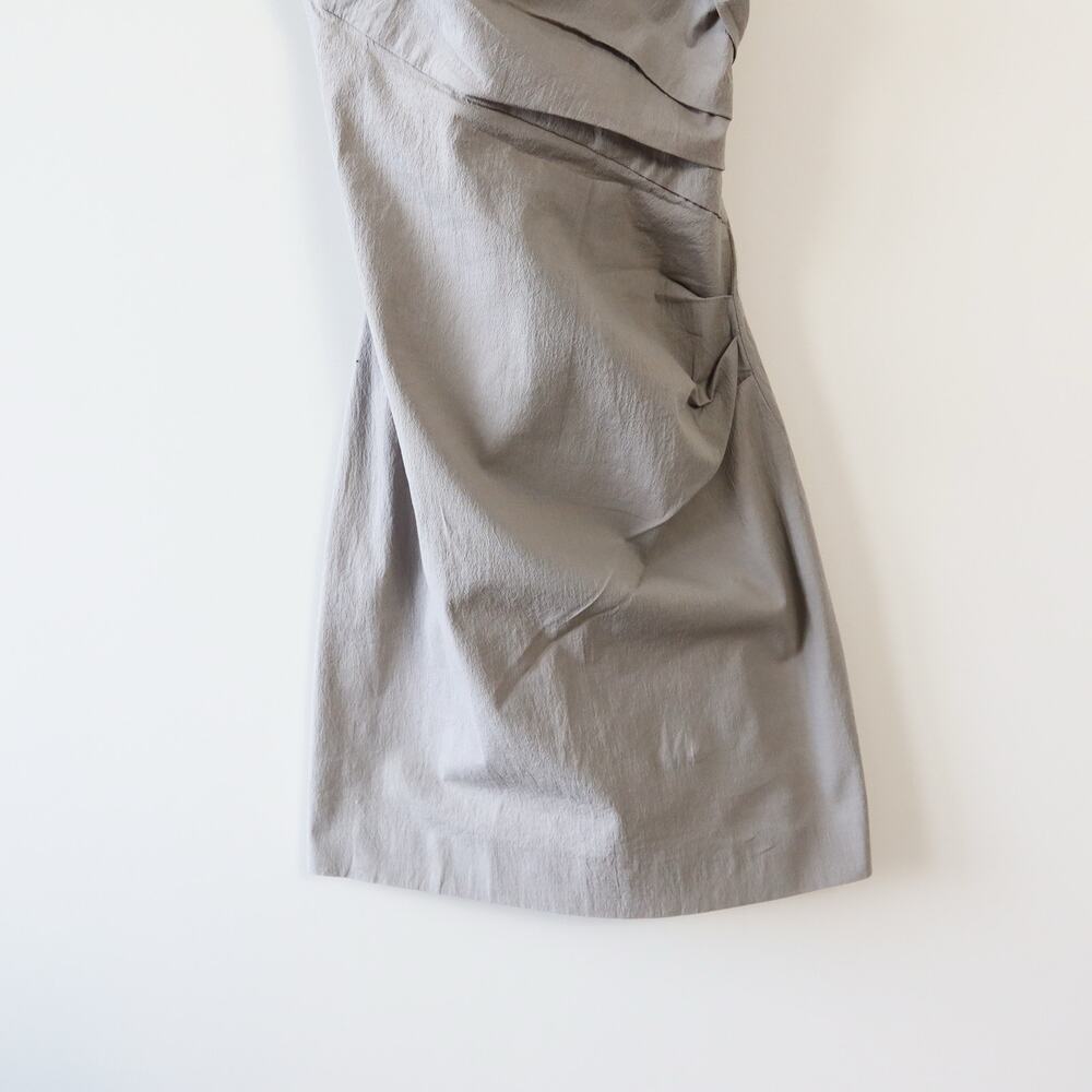 Zara Draped Linen Blend Mini Dress Grey XS - Picture 5 of 11